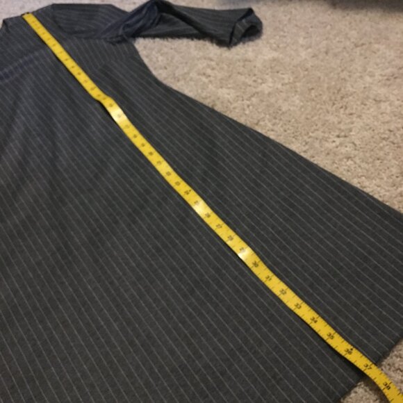 RACHEL Rachel Roy Grey Corporate Pinstripe Womens 3/4 Sleeve Shift Dress - 12 - Picture 15 of 16